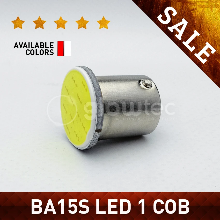 

1pc LED Car 1156 BA15S 1 COB Auto LED P21W R5W S25 External Light GLOWTEC