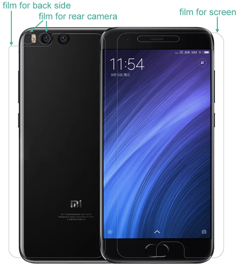 Nillkin Передняя + задняя прозрачная защитная пленка HD для Xiaomi Mi Note 3 мягкая матовая
