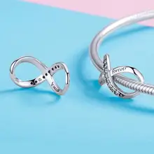 Настоящее серебро 925 пробы Бесконечная любовь Ослепительный CZ