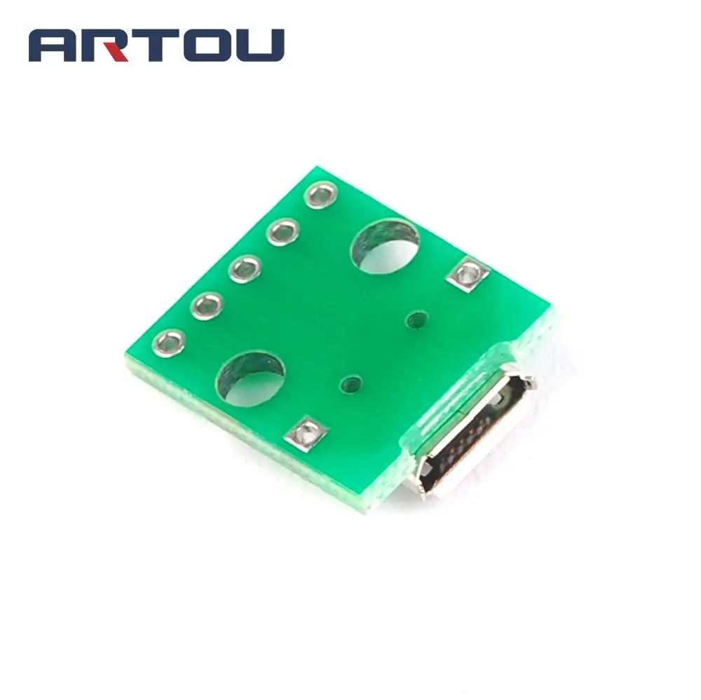 1PCS Micro USB to DIP 2.54mm Adapter Connector Module Board Panel Female 5Pin Pinboard 2.54mm Micro USB PCB Type Parts images - 6
