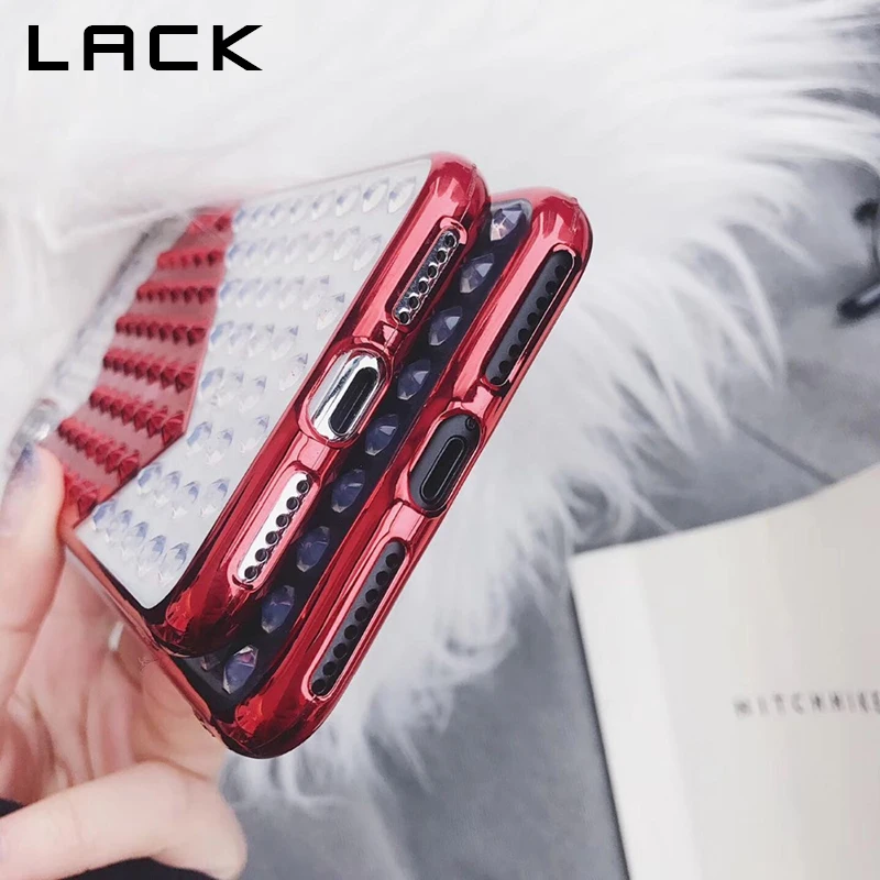 Отсутствие 3D заклепки любящее сердце чехол для телефона iPhone X Case 6 S 7 8 Plus Роскошные
