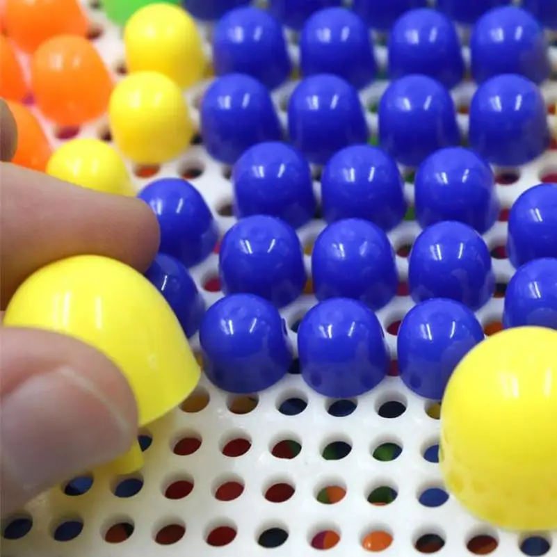 

296pcs Mosaic Picture Puzzle Toy Children Composite Intellectual Educational Mushroom Nail Kit Toys