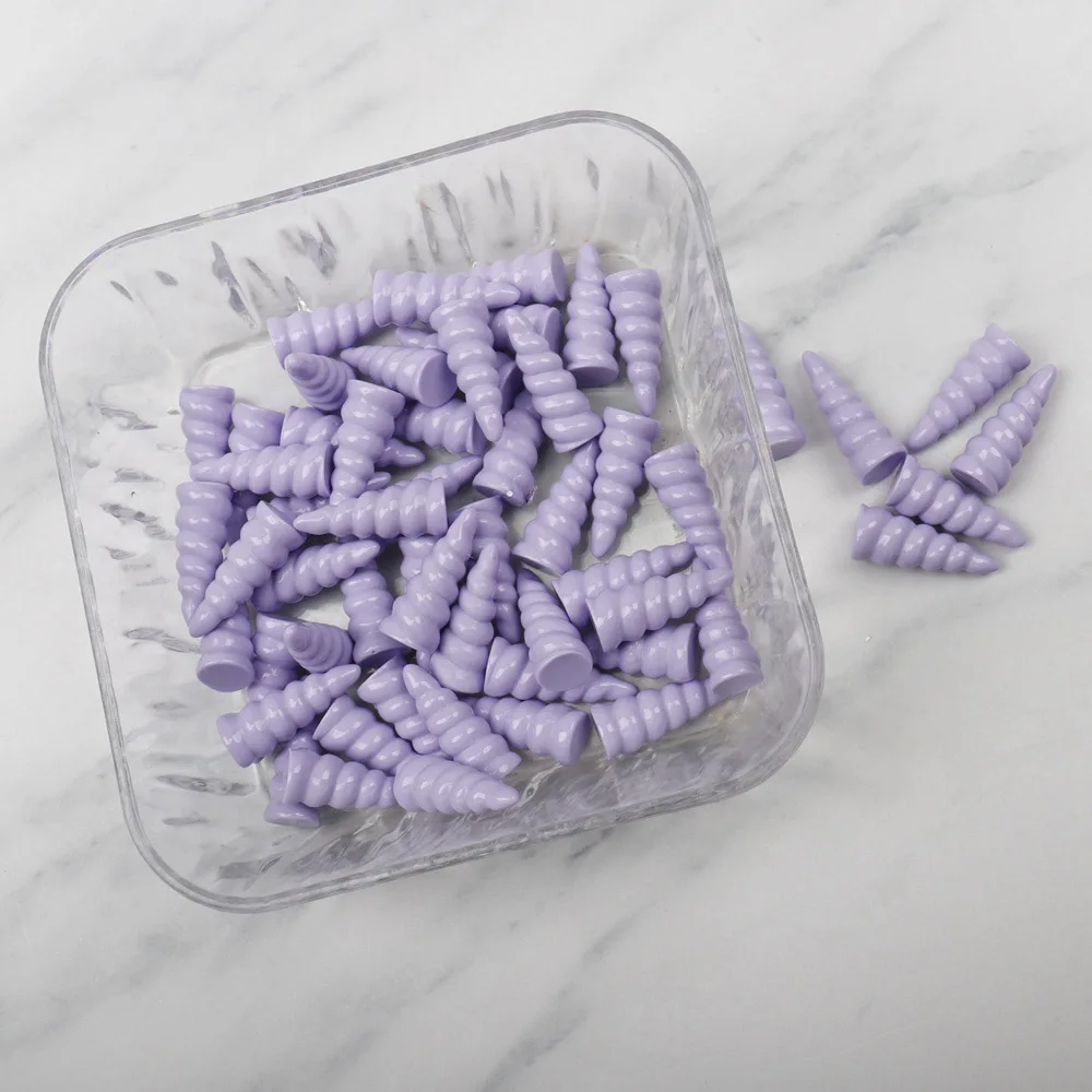 6pcs purple Cheer Луки плоское украшение из смолы милый Единорог Рог каваи кабошоны-аксессуары из смолы кулон DIY ремесла материал украшение 6 шт - Цвет: 6pcs purple