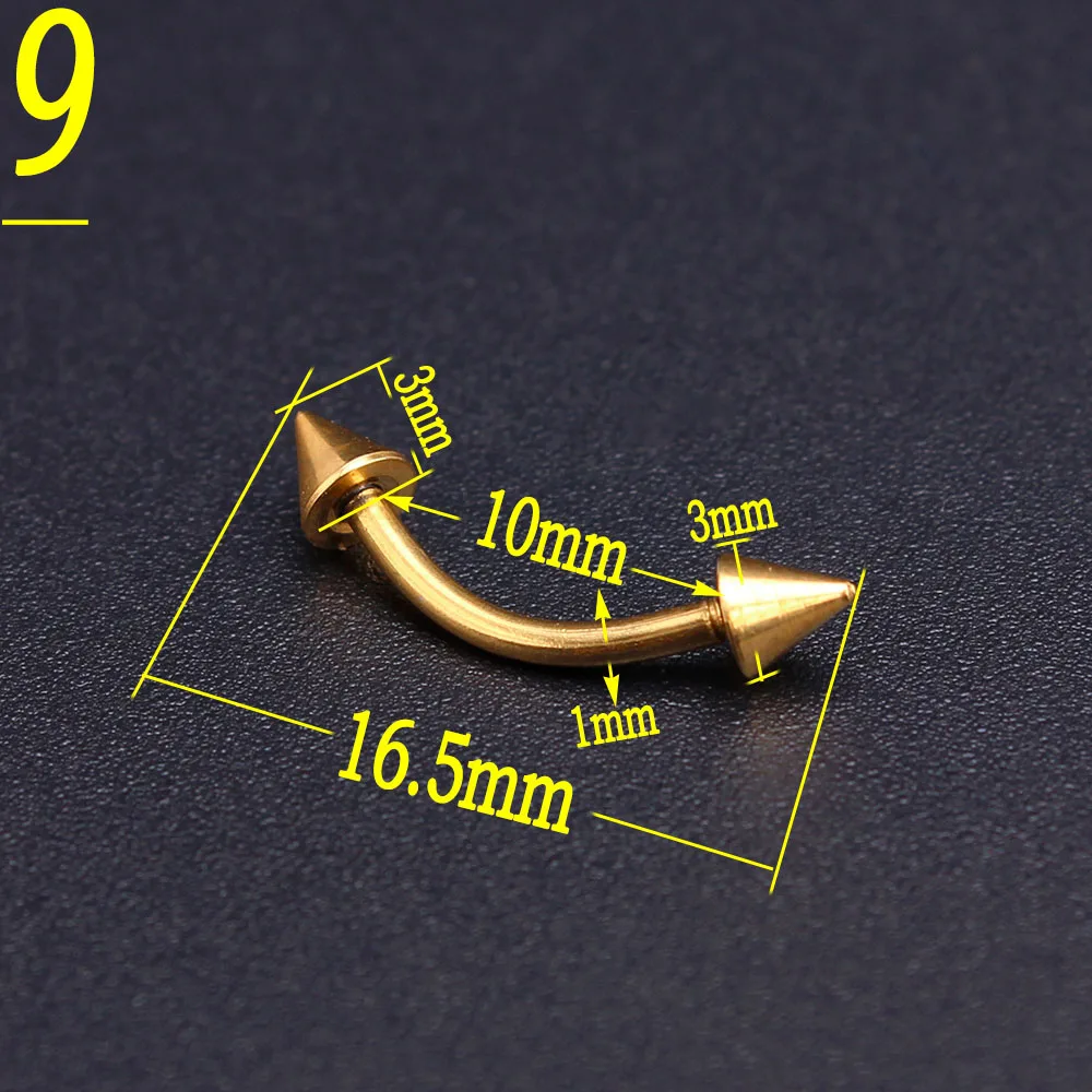 Женское кольцо для пупка Золотое с шариком/конусом/круглым золотым пупком