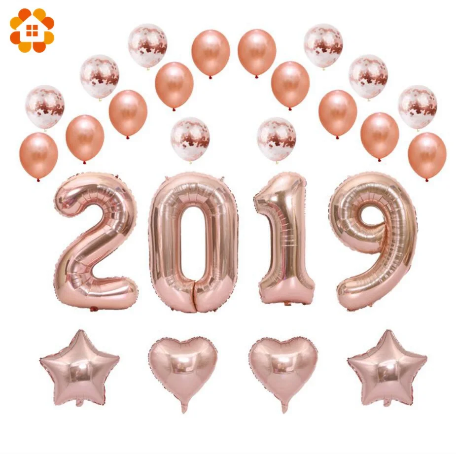 Новинка! DIY Дом 2019 звезда розового золота и сердце воздушный шар с шарами конфетти