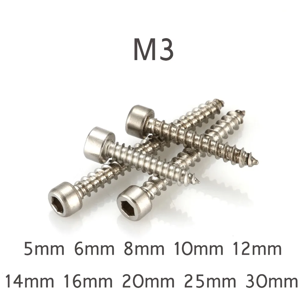 

200pcs Round Head Hexagon Hex Socket Cap Self-tapping Screw M3 Self Tapping Screw 304 Stainless Steel