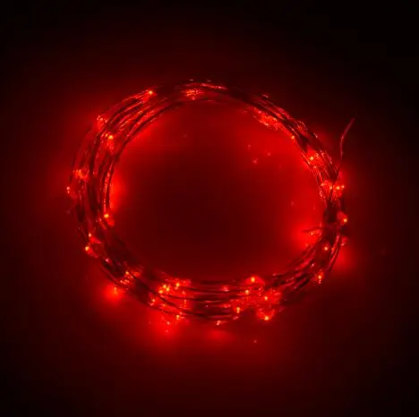 Red USB строки света светодиодный Медь серебряной проволоки гирляндой для отдыха на открытом воздухе Водонепроницаемый украшения для рождественской вечеринки свадебные светодиодный гирлянда - Испускаемый цвет: Red
