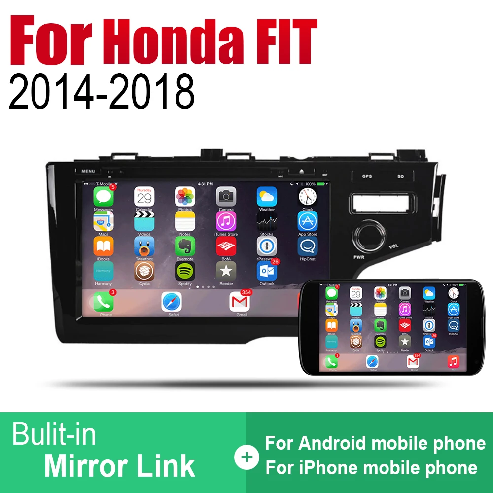 Android автомобильный DVD GPS Navi для Honda FIT 2014 ~ 2018 плеер навигация WiFi Bluetooth