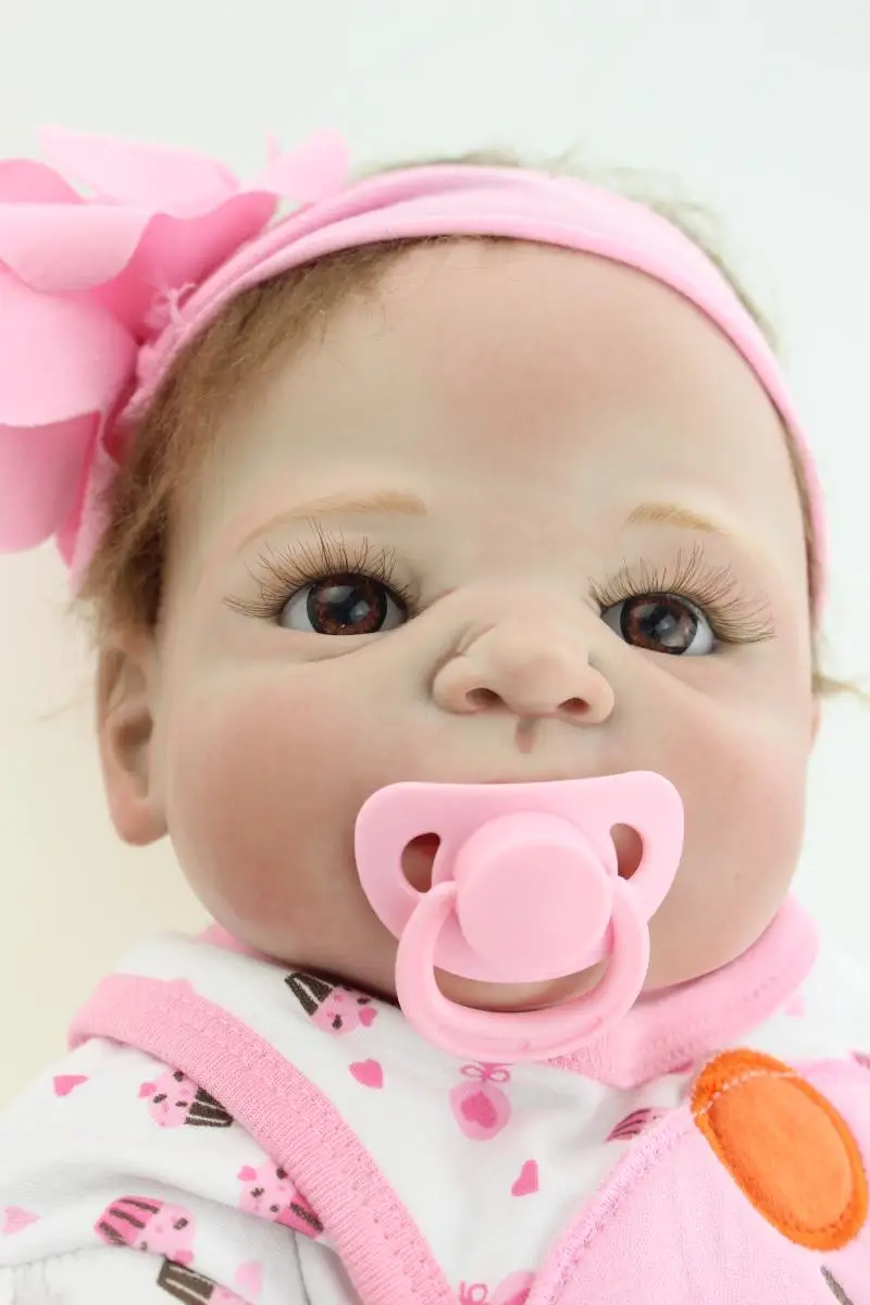 

NPK bebe girl reborn 23" full silicone reborn baby dolls toys for children gift rooted hair real alive babies bonecas