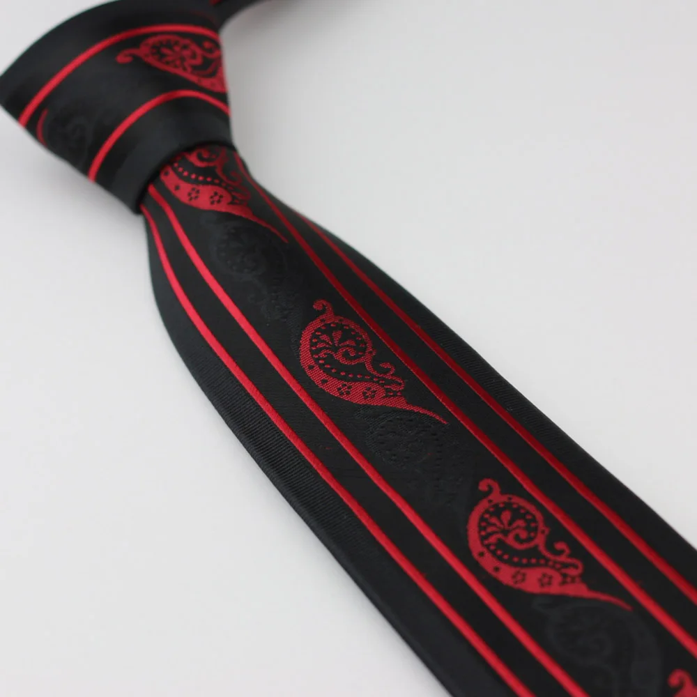 Men's Suit Ties New Design Black with Blue Tie Red/Silver Paisley NeckTie Skinny 6cm Dress Shirts Wedding Cravat Gravatas | Аксессуары