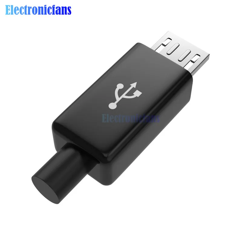 10 шт. DIY Micro USB с разъемом папа разъемы Комплект ж/крышки черный Diy Электронный Kit |