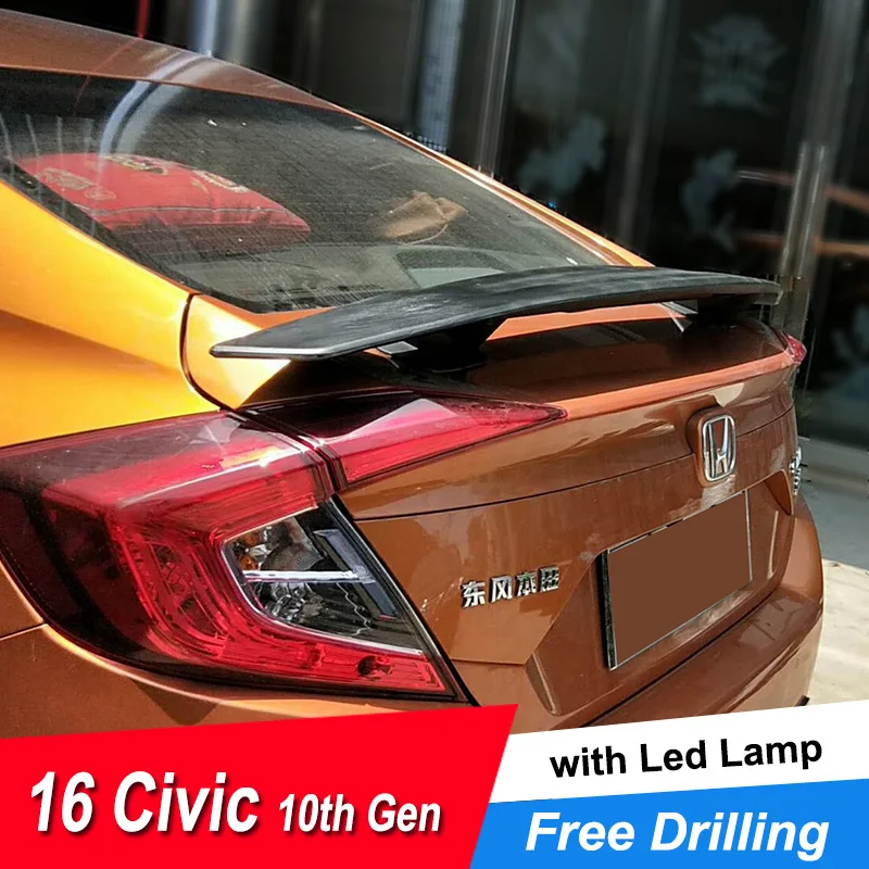 JNCFORURC Задняя Крышка багажника автомобиля Спойлеры крылья для Honda Civic 2016 17 18 Седан 4