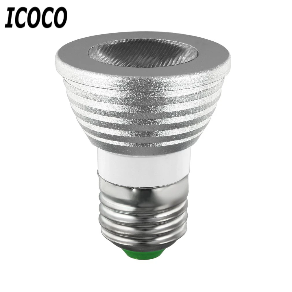 Светодиодная лампа ICOCO E27 5 Вт многоцветная сменная RGB с дистанционным управлением