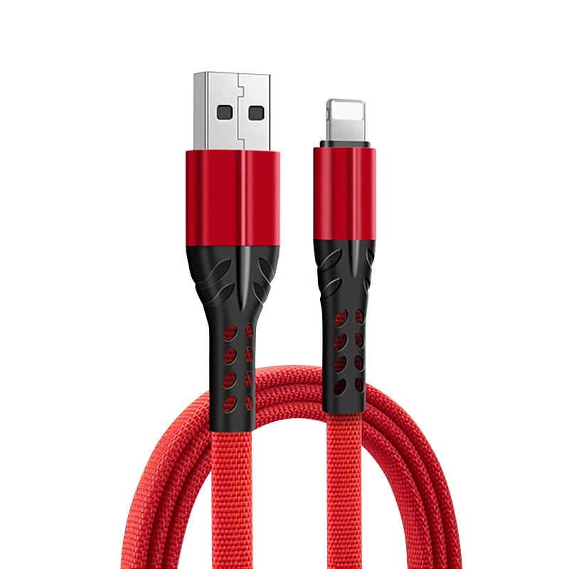 NOHON USB кабель для iPhone Xs Max Xr X iPad iPod 8 7 6 6s Plus 8pin Быстрая зарядка нейлоновый шнур Синхронизация данных кабели для зарядного устройства USB - Цвет: Red