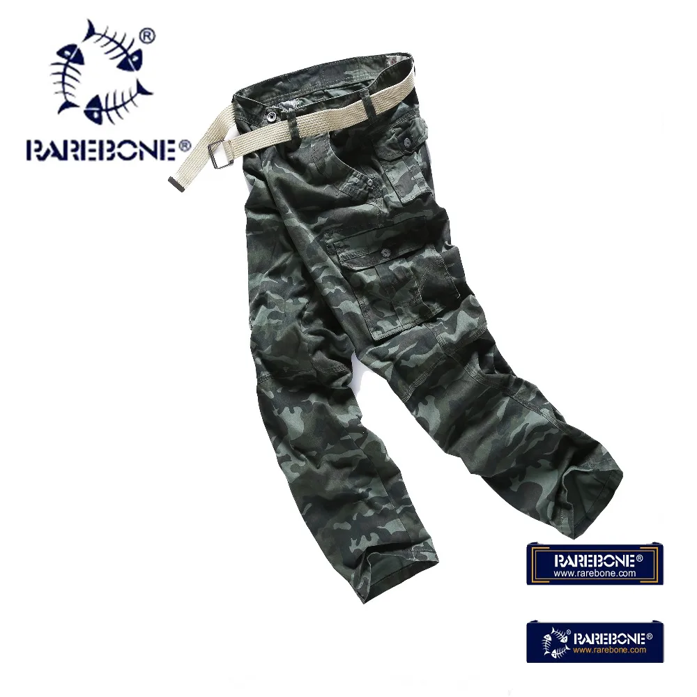 Rarebone 2018 New Multi-pocket Mens Cotton Desert Camouflage Cargo Military Pants Woodland A803 | Мужская одежда