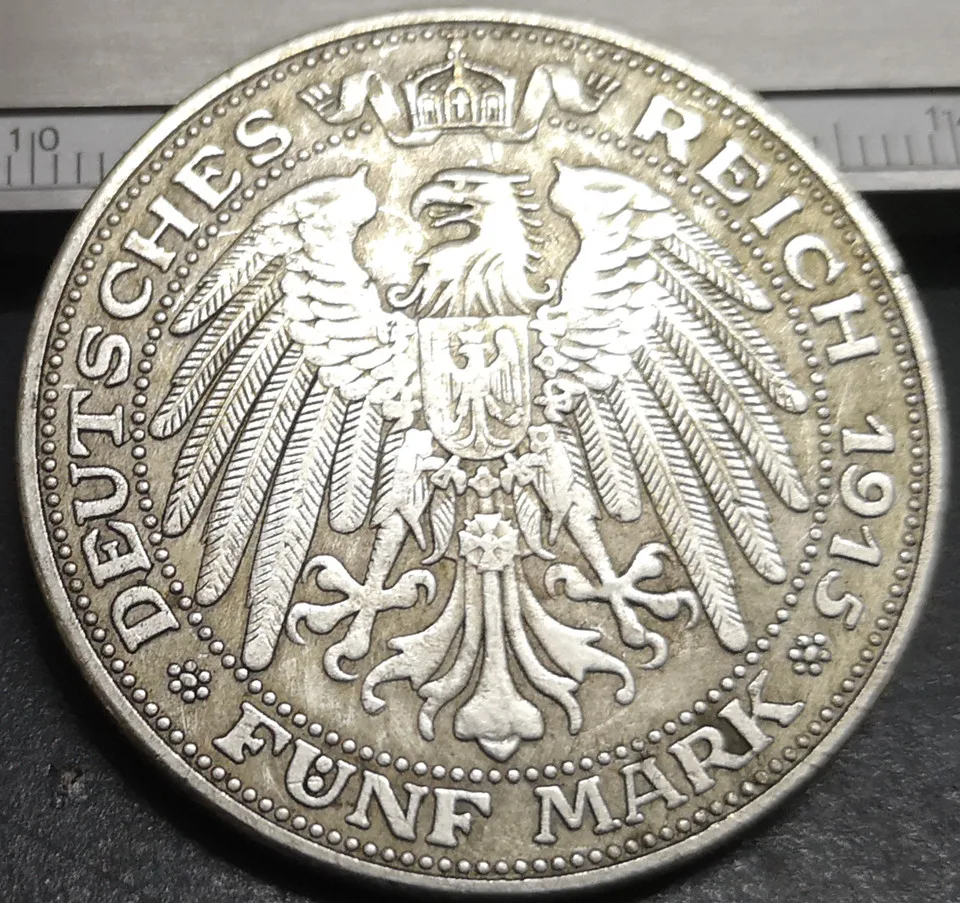 1915 грандиозное герцогство Мекленбург Шверин 5 Марка Посеребренная копия редкая