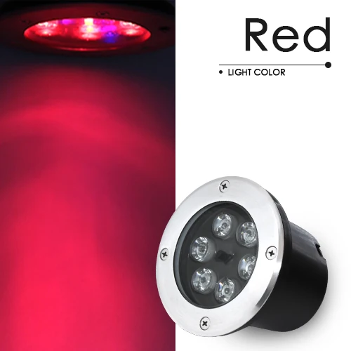 Red Светодиодный AC85-265V подземный светильник IP68 RGB Открытый из нержавеющей стали водонепроницаемый утопленный погребенный Точечный светильник для лестницы садовая дорожка квадратная лампа - Испускаемый цвет: Red