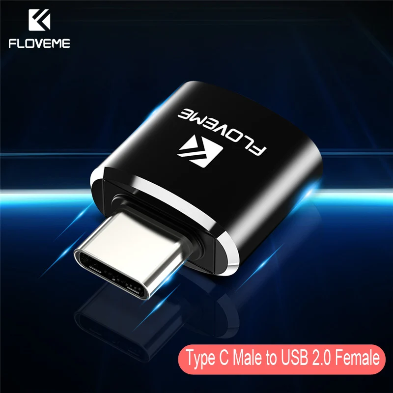 USB 2.0 to Type C FLOVEME type C OTG адаптер Micro USB/USB для type-C штепсельный преобразователь, адаптер для Galaxy S8 Oneplus 3 t 3 2 USB-C зарядное устройство - Цвет: USB 2.0 to Type C