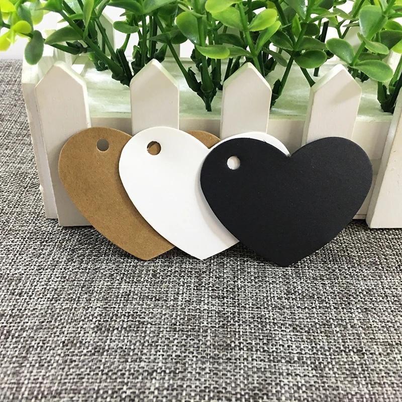 100 шт. kraft Бумага DIY сердце Craft Дизайн этикетки упаковки одежда для свадьбы дня
