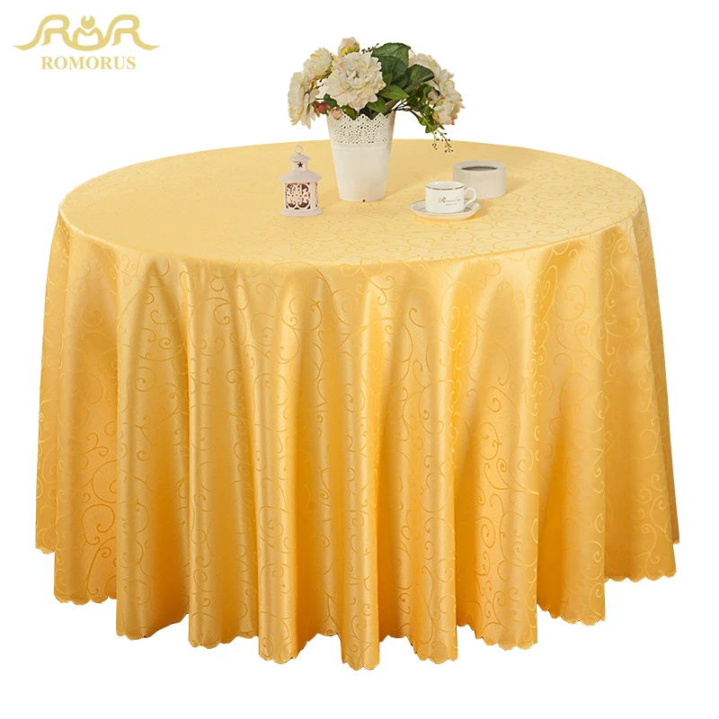 ROMORUS Новый скатерти для круглых столов однотонные Цвет Свадебная скатерть