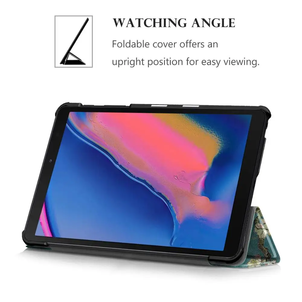 Чехол для Samsung Galaxy Tab A 8 0 дюймов 2019 с S Pen SM-P200 P205 умный чехол-подставка чехол
