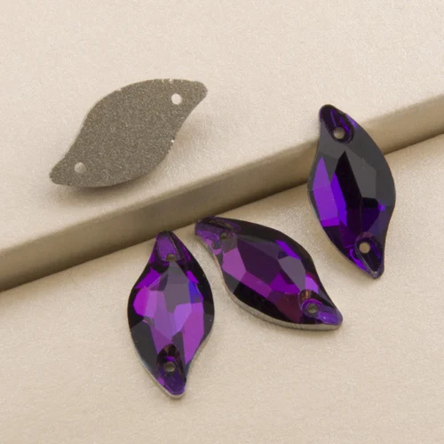 Purple Velvet YANRUO 3254 Алмазный лист Стразы для шитья плоские с оборота бусины Стразы шьют на хрустальных камнях для изготовления ювелирных изделий - Цвет: Purple Velvet