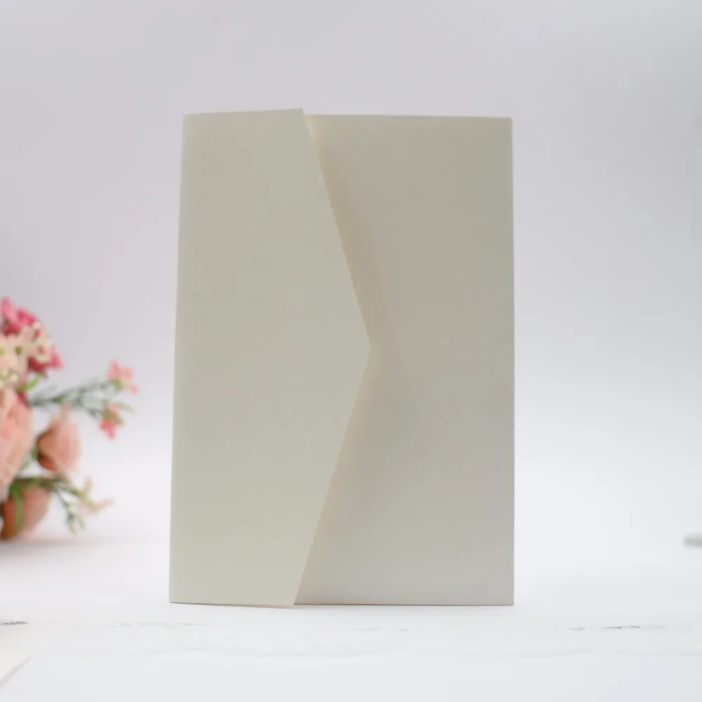 20 шт Хэллоуин слоновой кости pocketfold дизайнерская вырезанная лазером кружева свадебные пригласительные открытки три сложенные открытки поздравительные приглашения на вечерние