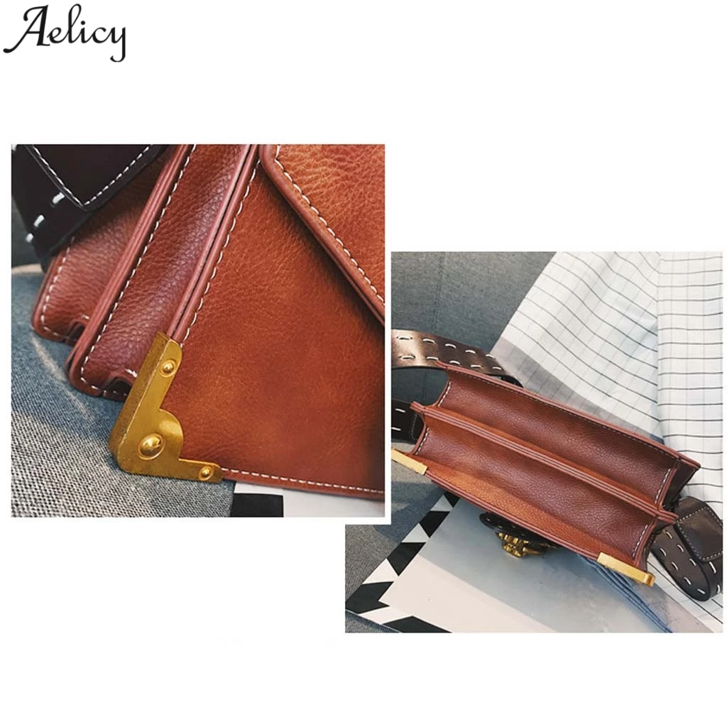 Aelicy, Женская Ретро сумка с заклепками, голова льва, из искусственной кожи, сумка-мессенджер, универсальная простая сумка на одно плечо, сумка через плечо, Новинка