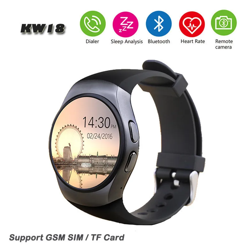 Смарт-часы полностью округлые Android/IOS bluetooth Reloj inteligente Sim карта монитор сердечного