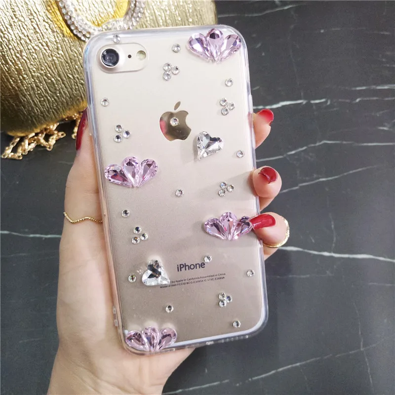 Роскошный блестящий чехол со стразами для iPhone Xs Max XR мягкий прозрачный 11 12 13 Pro MAX 7 8