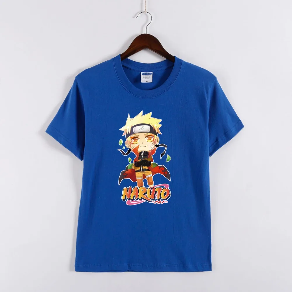 100% хлопок аниме Наруто Узумаки мужские футболки Топы И Футболки Одежда для