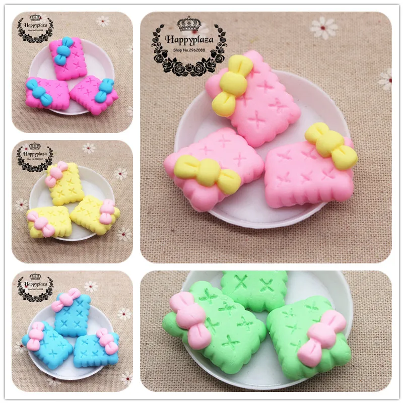 

10pcs Kawaii Flatback CLay Biscuit Handmade Miniature Food Art Supply DIY Craft Decoration,24*30mm