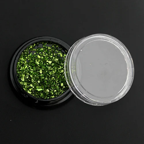 Green Сломанный стеклянный горный хрусталь ногтей высокого качества ногтей горный хрусталь разноцветные стразы 3D украшение для ногтей Декоративный камень для ногтей H0971 - Цвет: Green