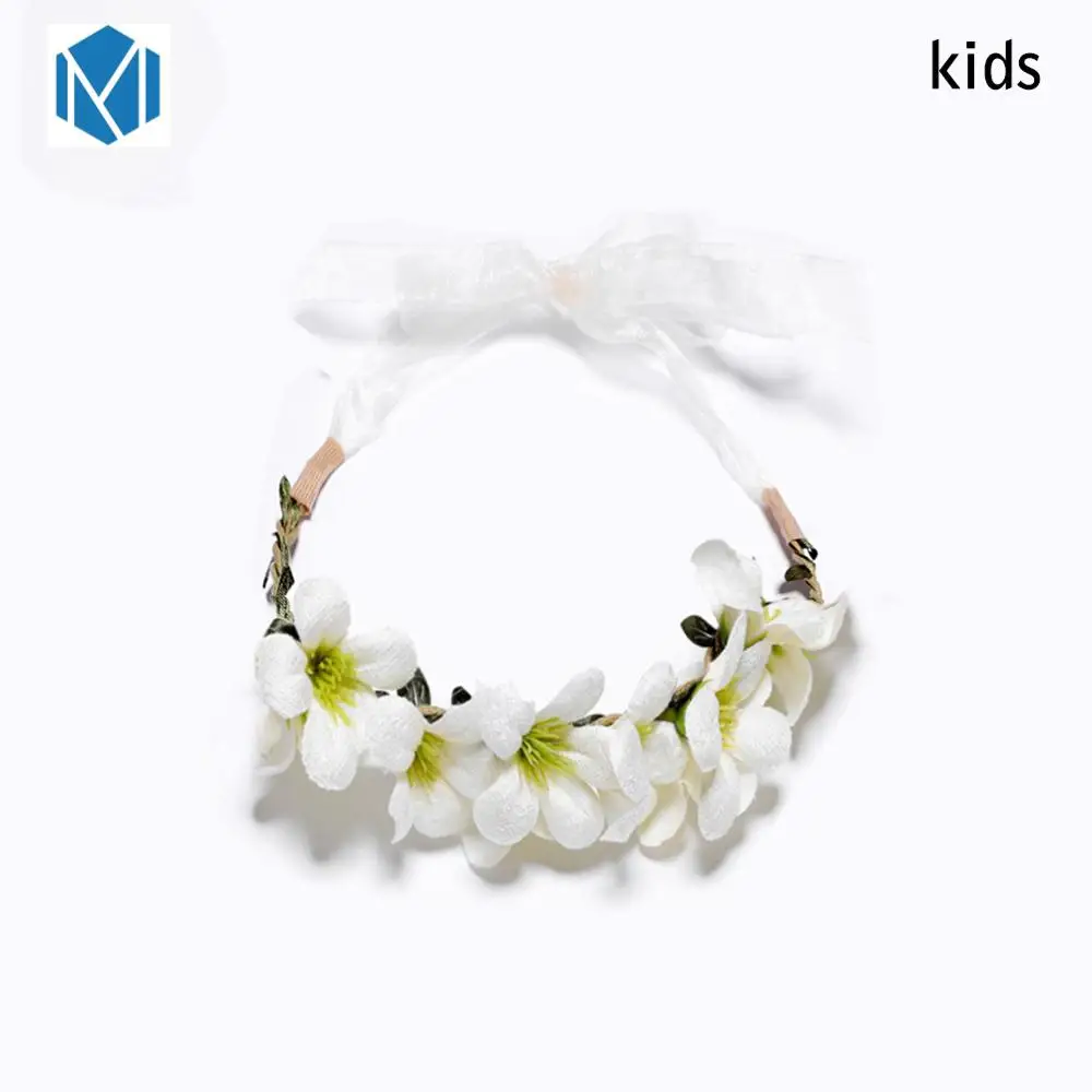 Kid-H Милый венок для мамы и ребенка, Цветочная корона, Цветочная повязка на голову, свадебные повязки на голову, гирлянды для девочек, цветочная гирлянда, сладкая принцесса, Wianek Kwiatowy - Цвет: Kid-H
