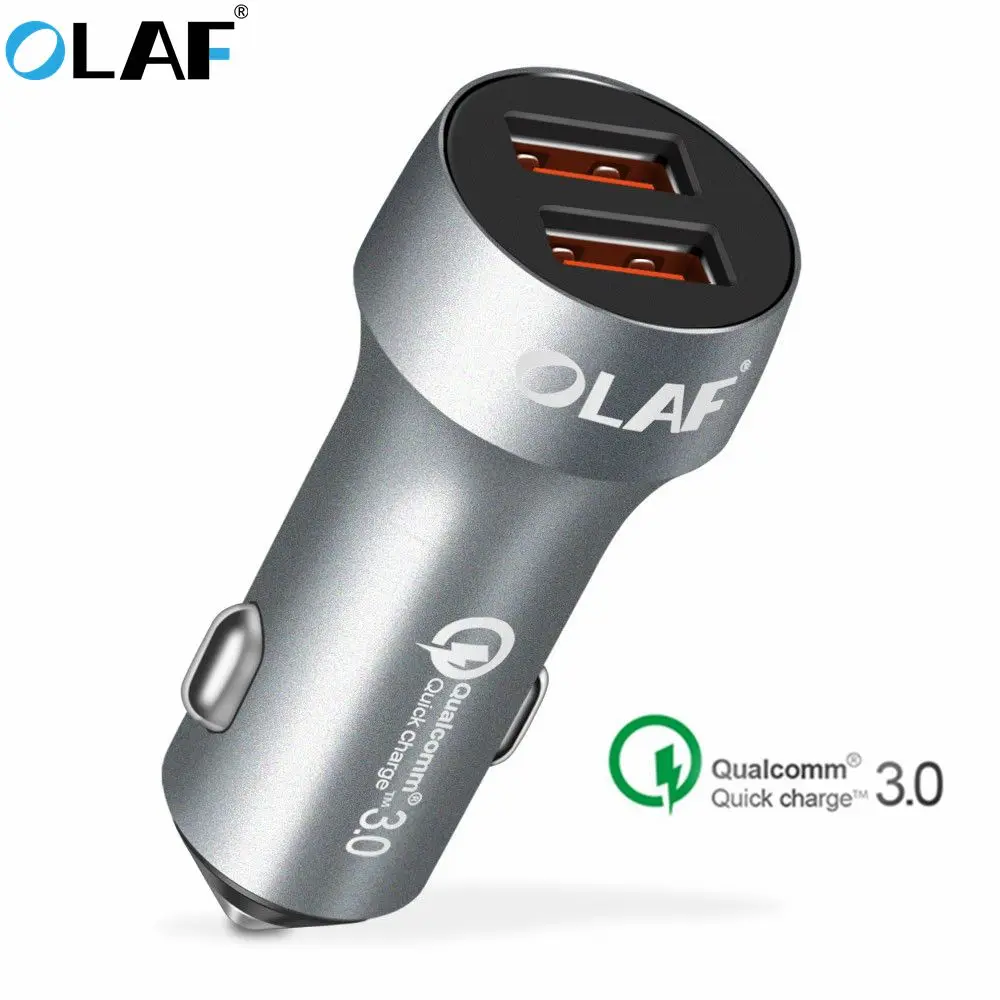Автомобильное зарядное устройство Olaf Dual USB Quick Charge QC 3 0 Для samsung Xiaomi быстрая смарт