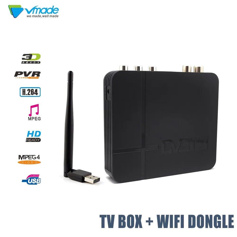 DVB-WIFI7601 Стандартный приемник Vmade с пропускной способностью 1080P DVB-T2, цифровой наземный приемник H.264 MPEG-4 DVB T2, сетевая функция, телеприставка - Цвет: DVB-WIFI7601