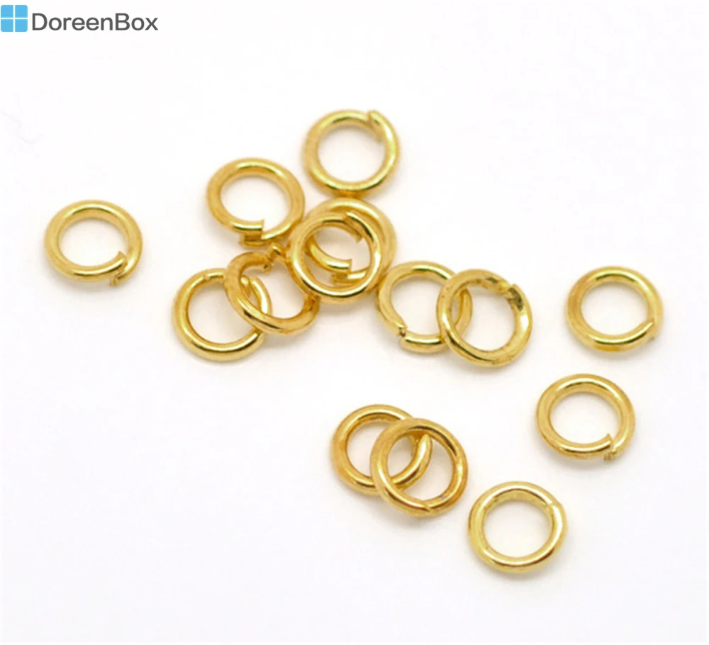 Doreen Box Прекрасный Золотой цвет открытый прыжок кольца 5 мм (1/4 &quot) продается в