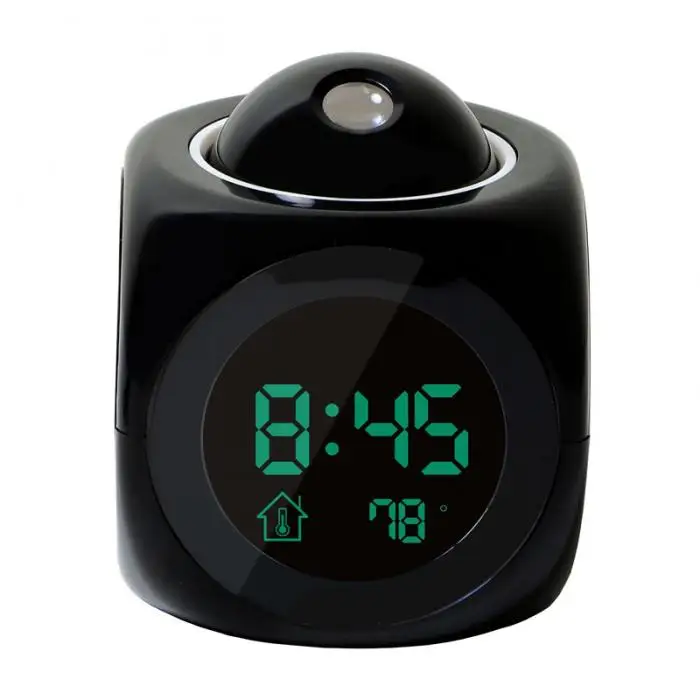 Digital LCD Display Voice Talking Projection Alarm Clock Weather Station LED Projection with Temperature Wake Up Projector Clock