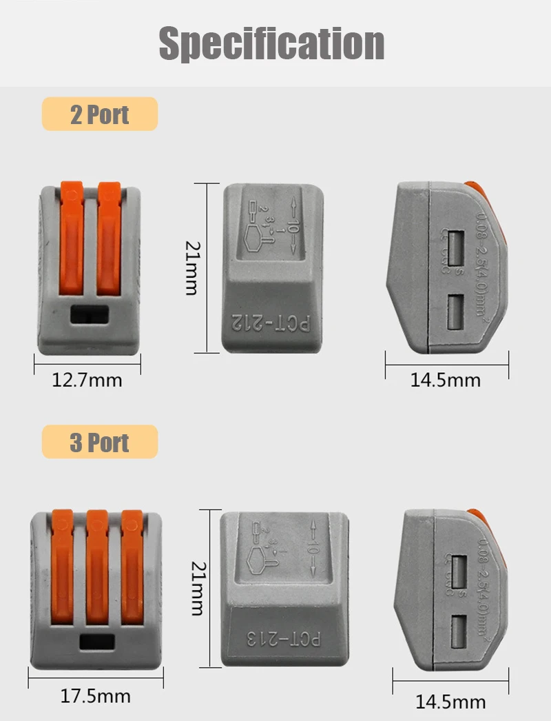 5 шт. 2 Pin 3 Pin 5 Pin провода клеммные колодки PCT-212 PCT-213 PCT-215 клеммный блок провода компактный Универсальный разъем 0,08-4.0mm2