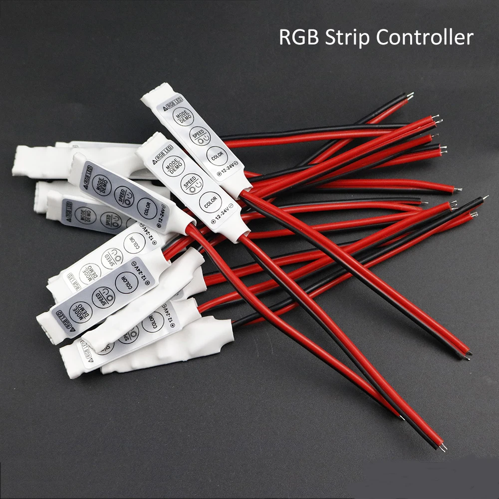 Мини 3 клавиши светодиодный RGB контроллер 12 В Яркость Диммер для 5050 3528 одного цвета или RGB светодиодный светильник JQ