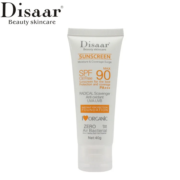 Disaar beauty Водонепроницаемый крем для ухода за кожей лица солнцезащитный крем Spf Max 90 без масла радикальный Мусорщик антиоксидант UVA/UVB 40 г