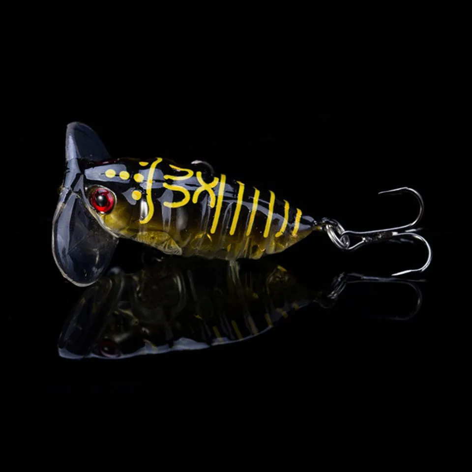 WALK FISH 1 шт. высокое качество Lscas искусственная приманка 40 мм 3,8 г 55 мм 8,5 г плавающий Поппер топовый желудок Цикада насекомое