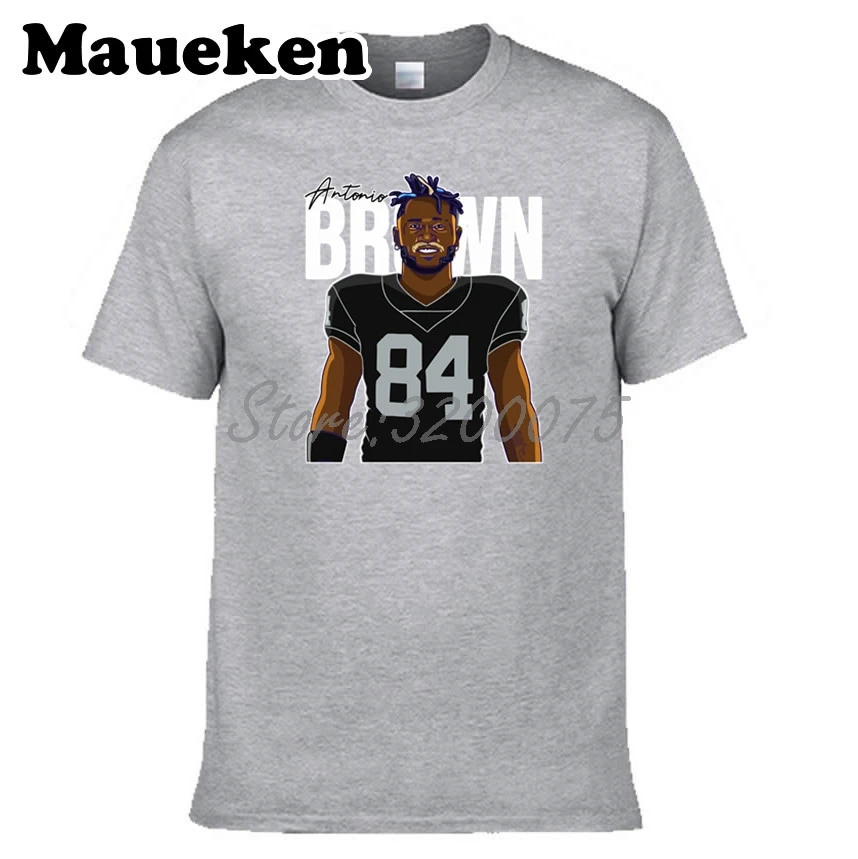 Мужская футболка AB84 Antonio Brown 84 с усами из Окленда круглым вырезом W19031015 | одежда