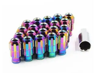 multicolor Гоночный автомобиль из алюминиевого сплава для защиты от угона колесные гайки винт M12x1.5/1,25 Длина 50 мм для 95% автомобилей 20 шт./компл - Название цвета: multicolor