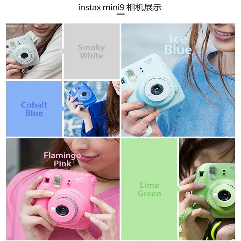 Fujifilm Instax Mini 9 мгновенная камера для Polaroid фото 5 видов цветов фотокамера Подарочная