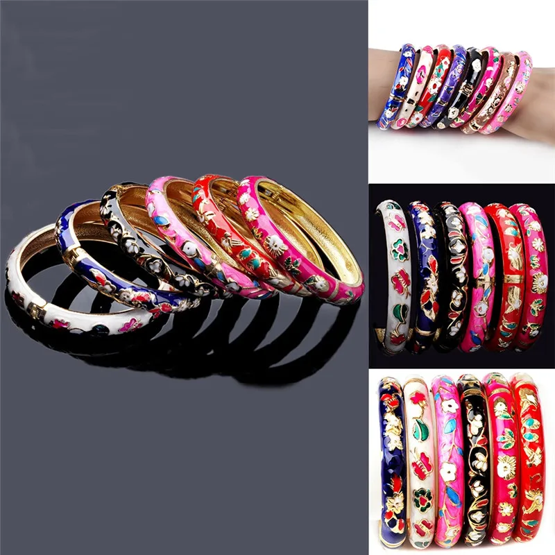Китайские ремесла перегородчатая эмаль браслет очаровательные элегантные