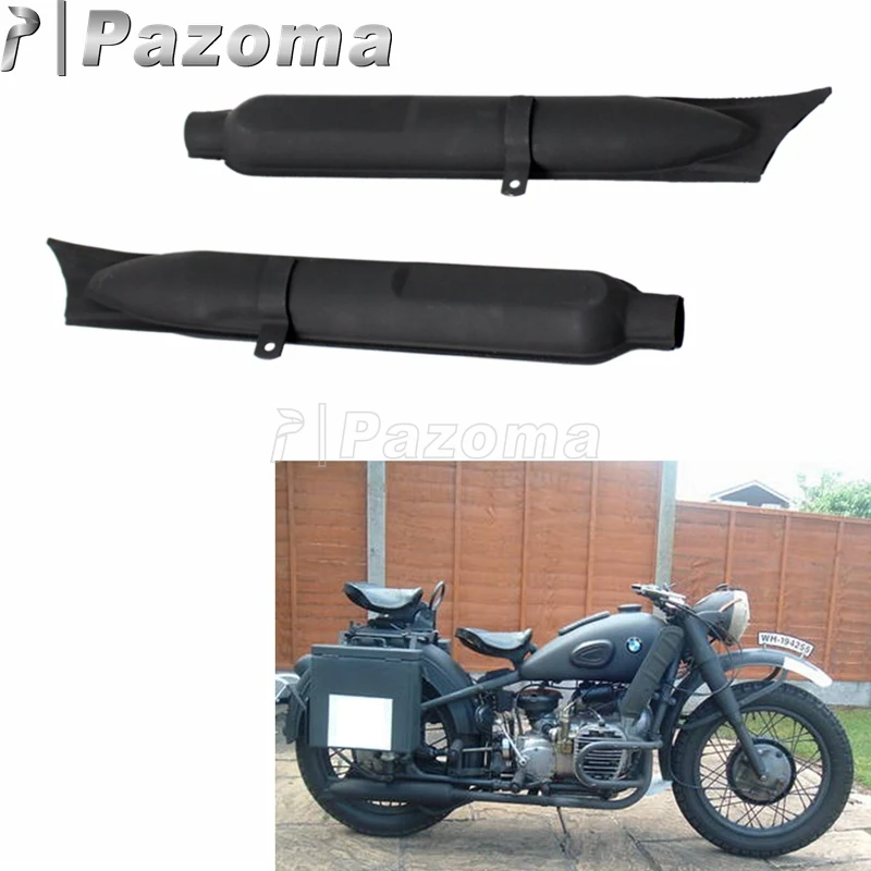 Черные мотоциклы 1 Пара Ретро 750cc выхлопной трубы глушителя 24/32HP детали двигателя