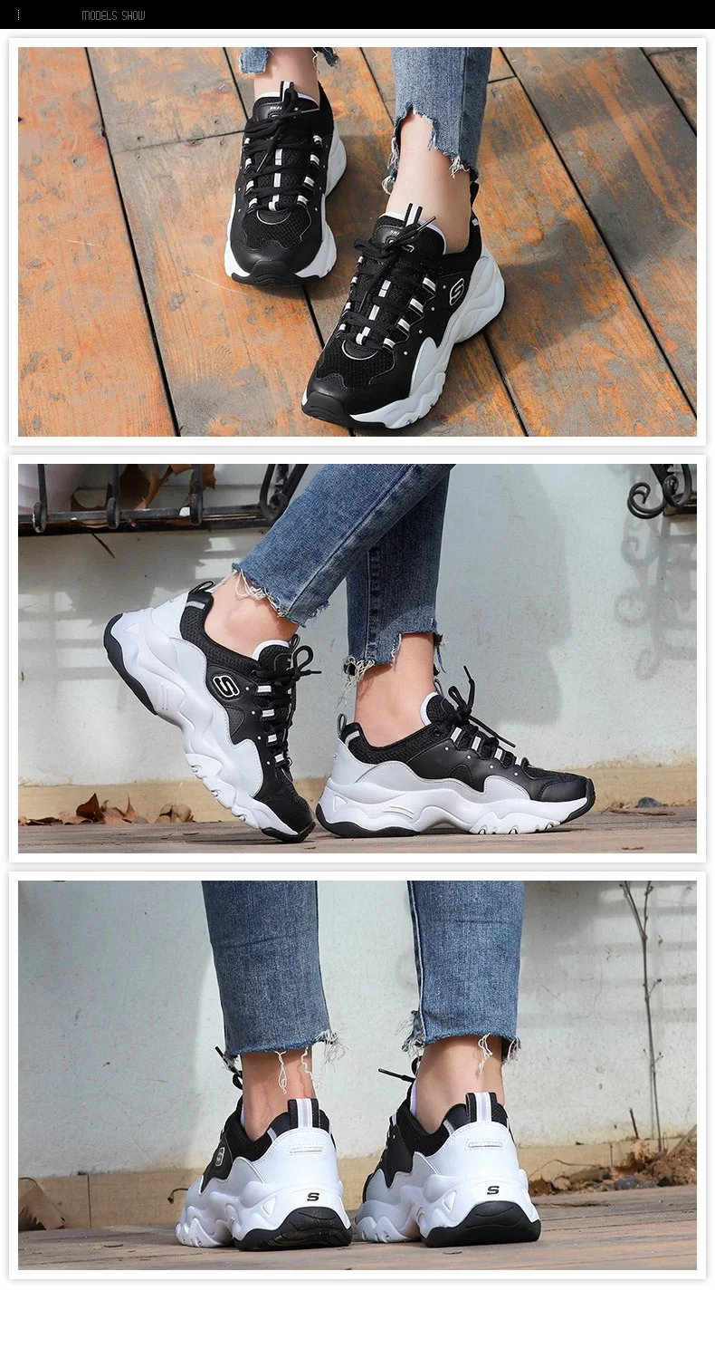 Skechers/Женская обувь; D'lites; модная женская брендовая повседневная обувь на платформе; женская прогулочная обувь; Chaussure Femme; 88888334-BKW