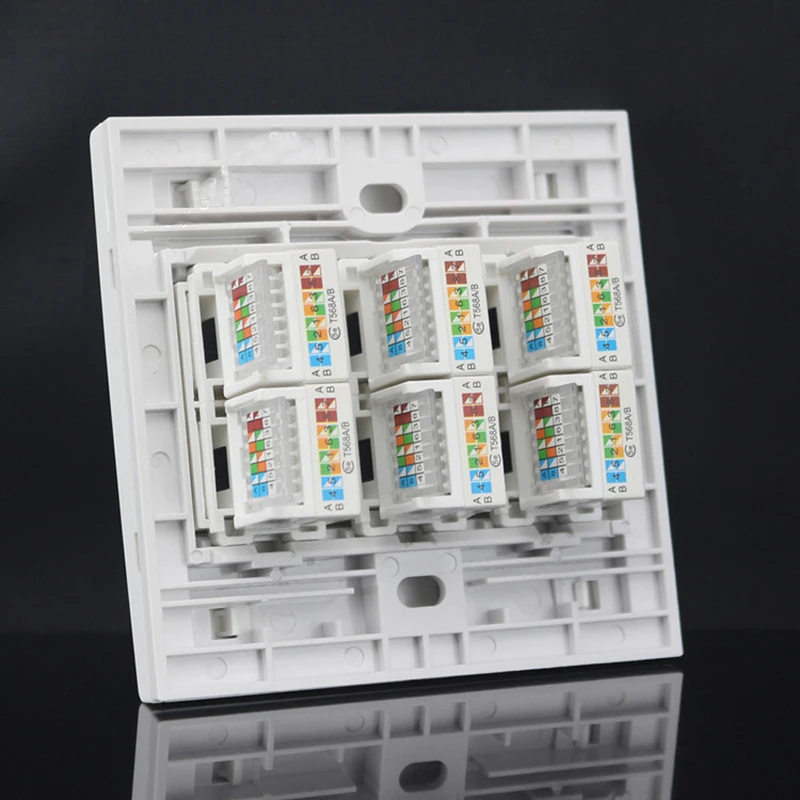 6 портов 86 мм cat6 Keystone настенная панель лицевая Rj45 jack модульная Лицевая розетка