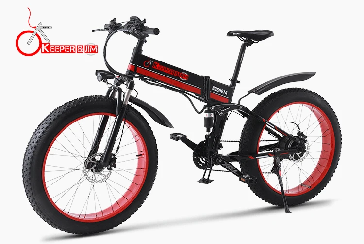 K& J 1000 Вт Ebike электрический ATV черный 26 дюймов масляный тормоз снегоход горный велосипед алюминиевый складной велосипед